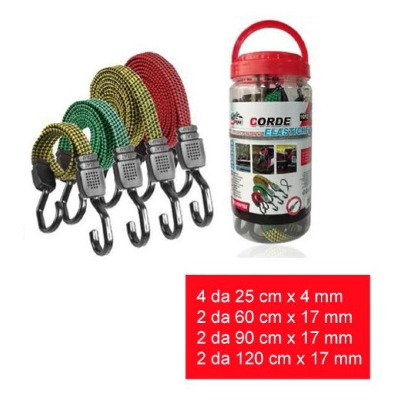 Generico Corda fune elastica piatta portapacchi resistente con ganc...
