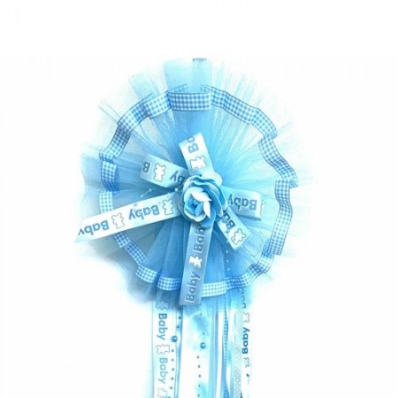 Fiocco nascita coccarda nascita bambini rosa/blu fuoriporta decorazione fiore