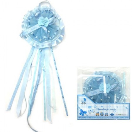 Fiocco nascita coccarda nascita bambini rosa/blu fuoriporta decorazione fiore