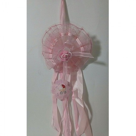 Fiocco nascita coccarda nascita bambini rosa/blu fuoriporta decorazione fiore