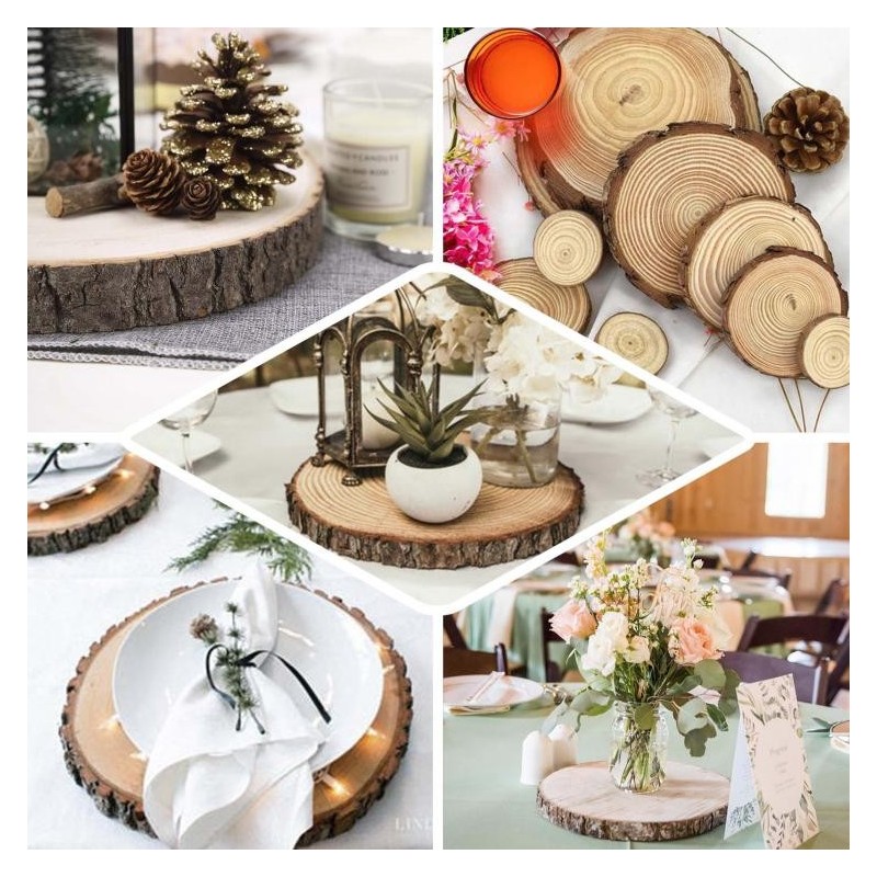 FGF Base legno tronco Decorazione tavola centrotavola alzatina nata...