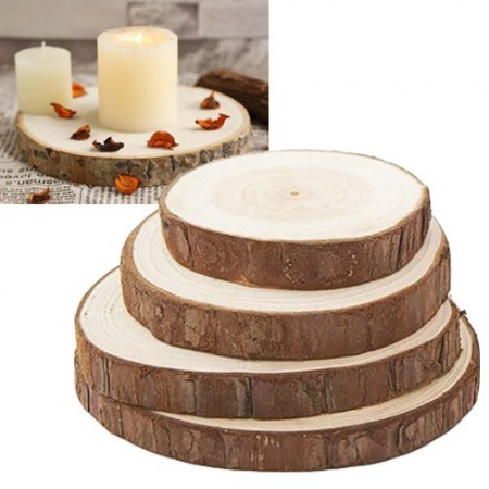5pz Base legno tronco Decorazione tavola centrotavola alzatina natale 15/20cm