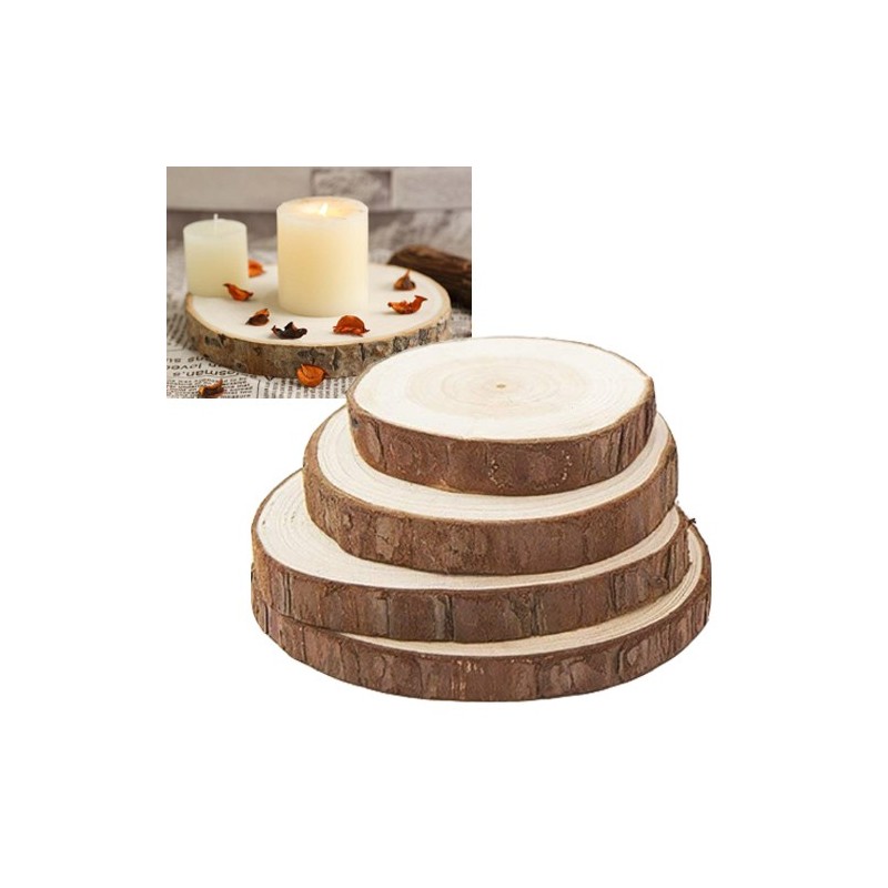5pz Base legno tronco Decorazione tavola centrotavola alzatina natale 15/20cm