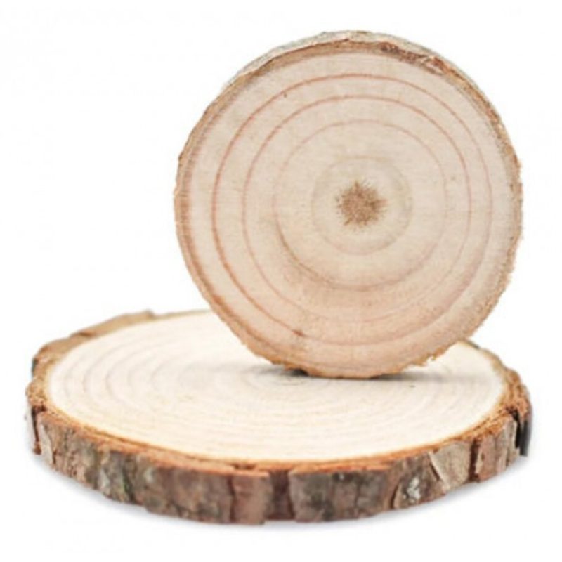 Linea Felicia 5pz Base legno tronco Decorazione tavola centrotavola...