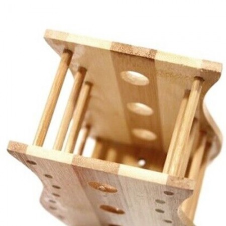 Porta posate e mestoli da cucina in legno bamboo portaposate con 4 accessori