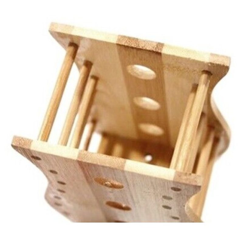 Kmt Style Porta posate e mestoli da cucina in legno bamboo portapos...