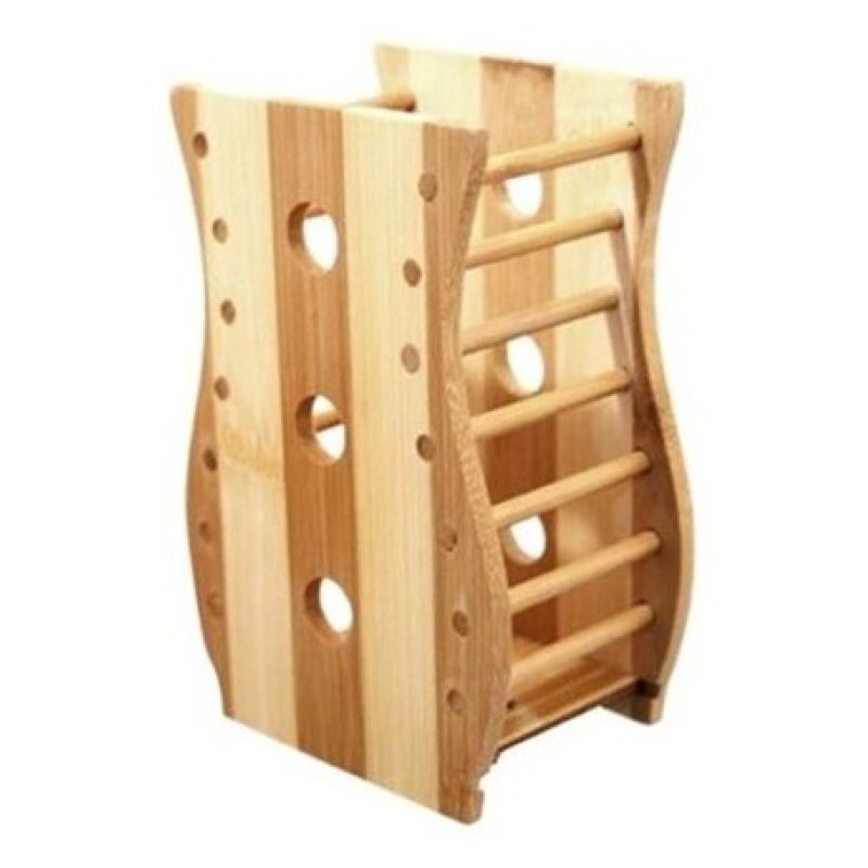 Kmt Style Porta posate e mestoli da cucina in legno bamboo portapos...