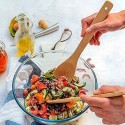 Porta posate e mestoli da 6pz cucina in legno bamboo accessori e portaposate