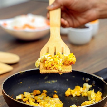 Porta posate e mestoli da 6pz cucina in legno bamboo accessori e portaposate