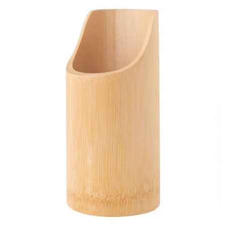 Porta posate e mestoli in legno bamboo da cucina 3 accessori + portaposate