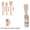 Kmt Style Porta posate e mestoli in legno bamboo da cucina 3 access...