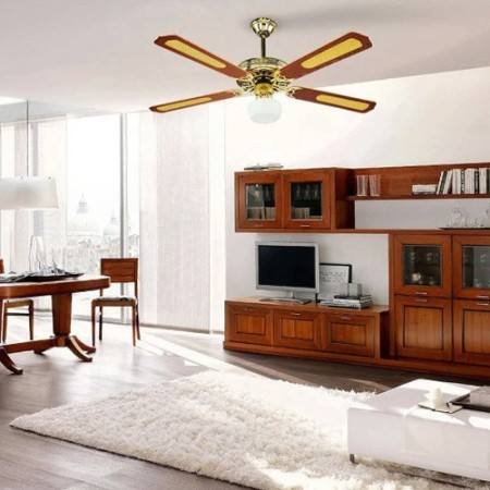 Ventilatore da soffitto DCG VECRD43TL con luce 4 pale in legno e telecomando  