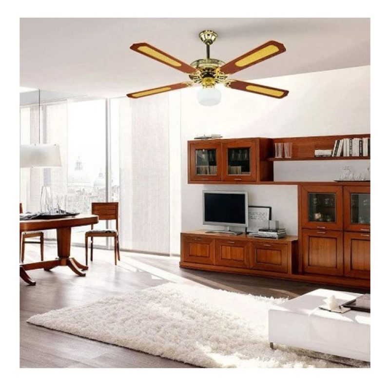 Ventilatore da soffitto DCG VECRD43TL con luce 4 pale in legno e te...