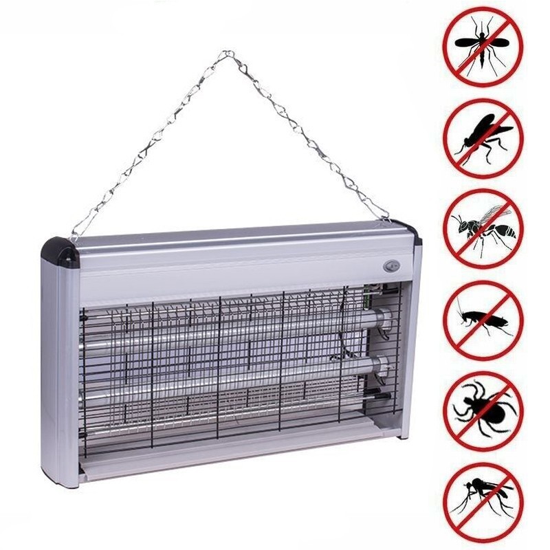 Zanzariera Elettrica 30W Anti Zanzar Mosche 2 Lampade UV Elettroinsetticida Slim