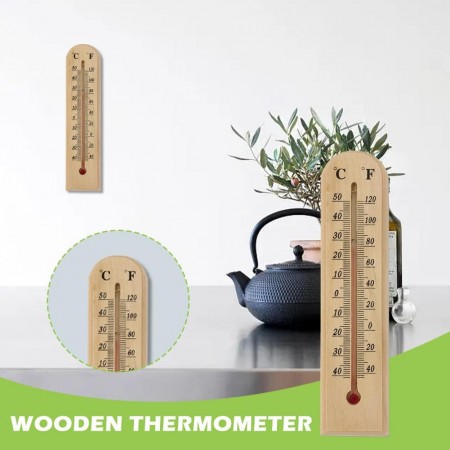 Termometro 3pz muro in legno per interno esterno Misura Temperatura C° F° Parete