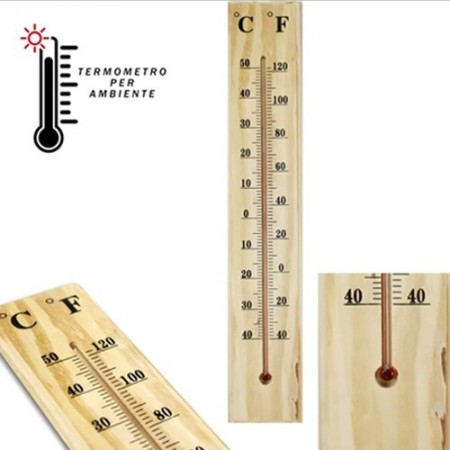 Termometro da muro in legno interno esterno Misura Temperatura C° F° Parete 40cm