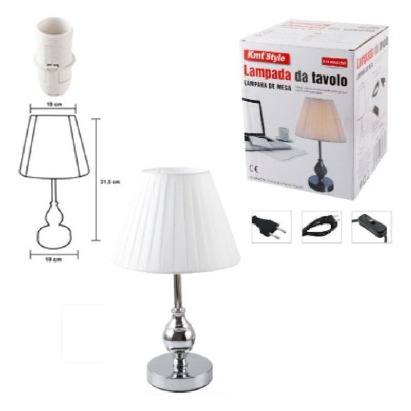 Kmt Style Lampada da tavolo lume comodino abatjour paralume tessuto...
