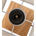 Lampada da Tavolo Lume Comodino in Legno Bianco Abatjour paralume tessuto 40W