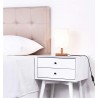 Kmt Style Lampada da Tavolo Lume Comodino in Legno Bianco Abatjour ...