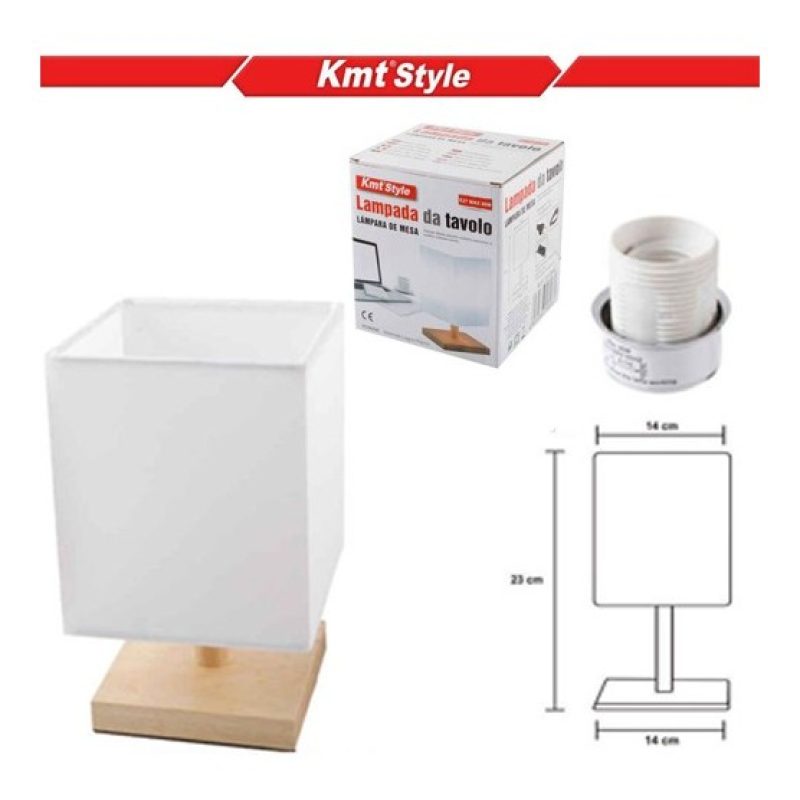 Kmt Style Lampada da Tavolo Lume Comodino in Legno Bianco Abatjour ...