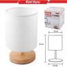 Kmt Style Lampada da Tavolo Lume Comodino base Legno Bianco Abatjou...