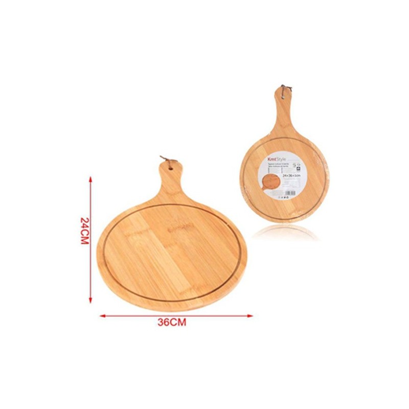 Kmt Style Tagliere piatto tondo 24cm in legno bamboo naturale antip...