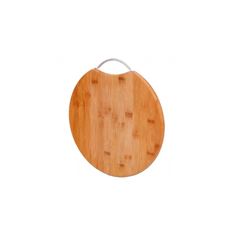 Tagliere piatto tondo 30 cm legno bamboo con manico antipasti salumi formaggio