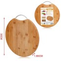 Tagliere piatto tondo 30 cm legno bamboo con manico antipasti salumi formaggio