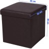 Kmt Style Pouf puff contenitore quadrato in PVC panca baule 38x38x3...