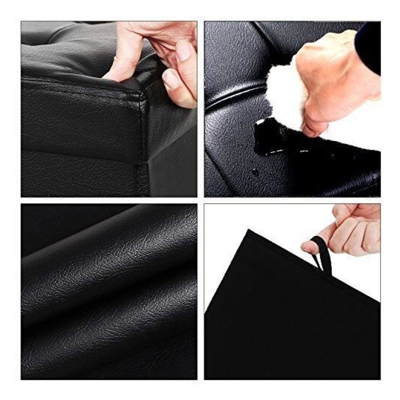 Kmt Style Pouf puff contenitore quadrato in PVC panca baule 38x38x3...