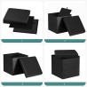 Kmt Style Pouf puff contenitore quadrato in PVC panca baule 38x38x3...