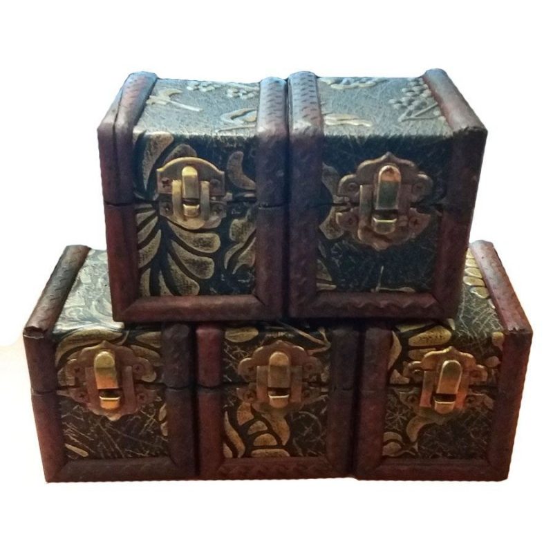 Bauli anticati fatti a mano legno scatole artigianali contenitori portagioie