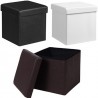 Kmt Style Pouf puff contenitore quadrato in PVC panca baule 31x31x3...