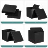 Kmt Style Pouf puff contenitore quadrato in PVC panca baule 31x31x3...