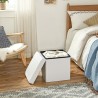 Kmt Style Pouf puff contenitore quadrato in PVC panca baule 31x31x3...