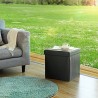 Kmt Style Pouf puff contenitore quadrato in PVC panca baule 31x31x3...