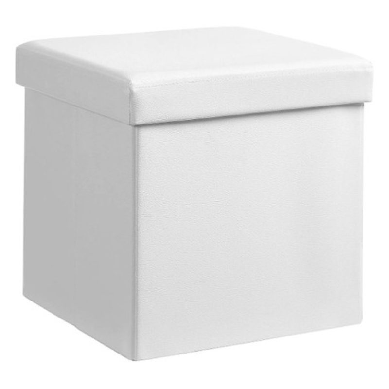 Kmt Style Pouf puff contenitore quadrato in PVC panca baule 31x31x3...