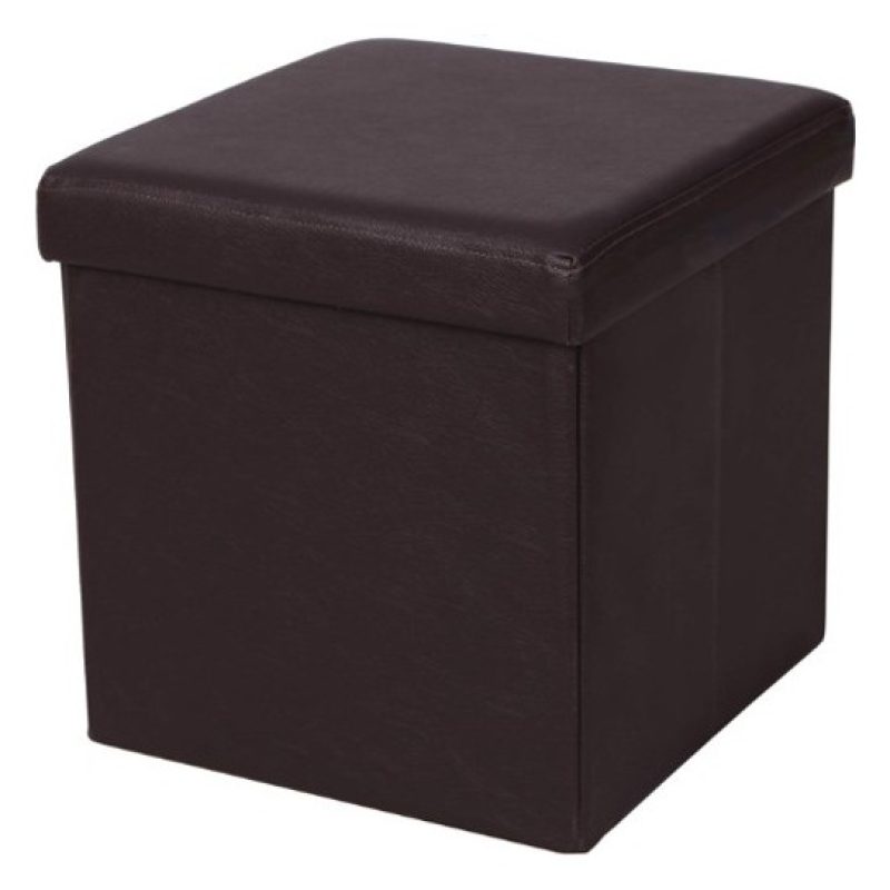 Kmt Style Pouf puff contenitore quadrato in PVC panca baule 31x31x3...