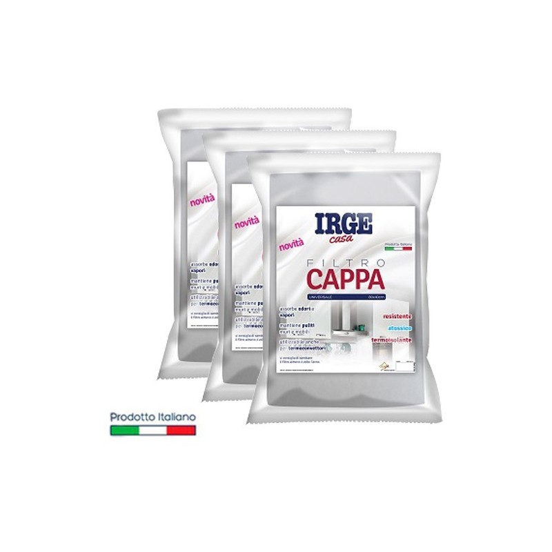 Panno filtro cappa aspirante 3PZ cucina antigrasso 80x40cm universale sagomabile