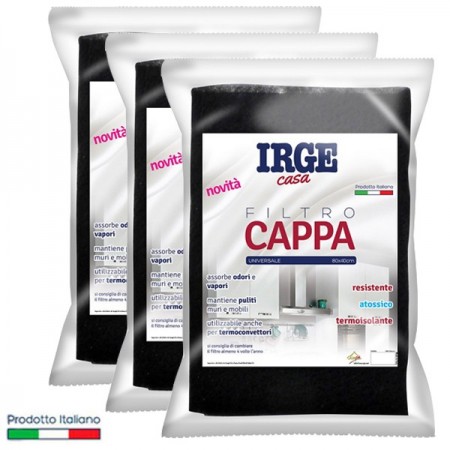 Panno filtro cappa aspirante 3PZ cucina antigrasso 80x40cm universale sagomabile