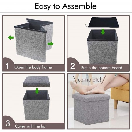 Pouf puff contenitore poggiapiedi seduta in TNT panca baule 38x38x38 cm sgabello