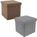 Pouf puff contenitore poggiapiedi in TNT seduta panca baule 31x31x31 cm sgabello