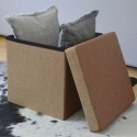 Pouf puff contenitore poggiapiedi in TNT seduta panca baule 31x31x31 cm sgabello