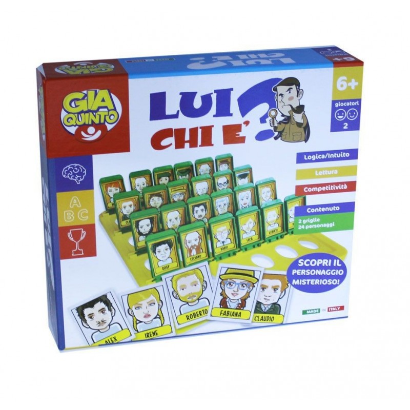 Giaquinto Lui Chi è? Gioco da tavolo Identikit Inspired "Indovina c...
