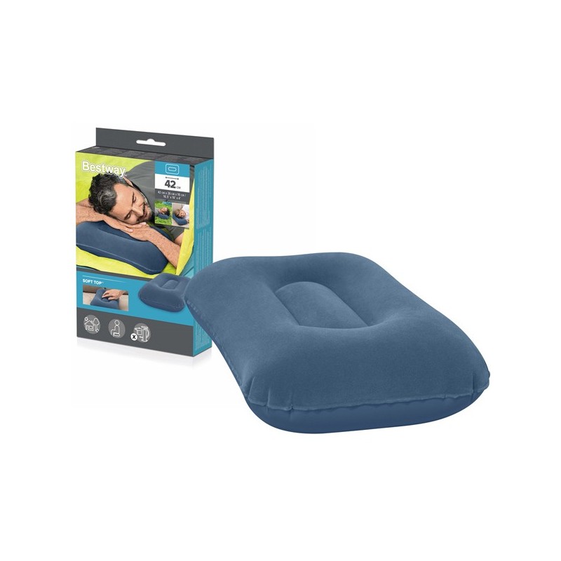 Cuscino Gonfiabile Campeggio Portatile Viaggio Velluto Mare Riposo 2pz Bestway