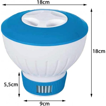 Dispenser skimmer galleggiante cloro piscina piscine pastiglie 200 gr dosatore