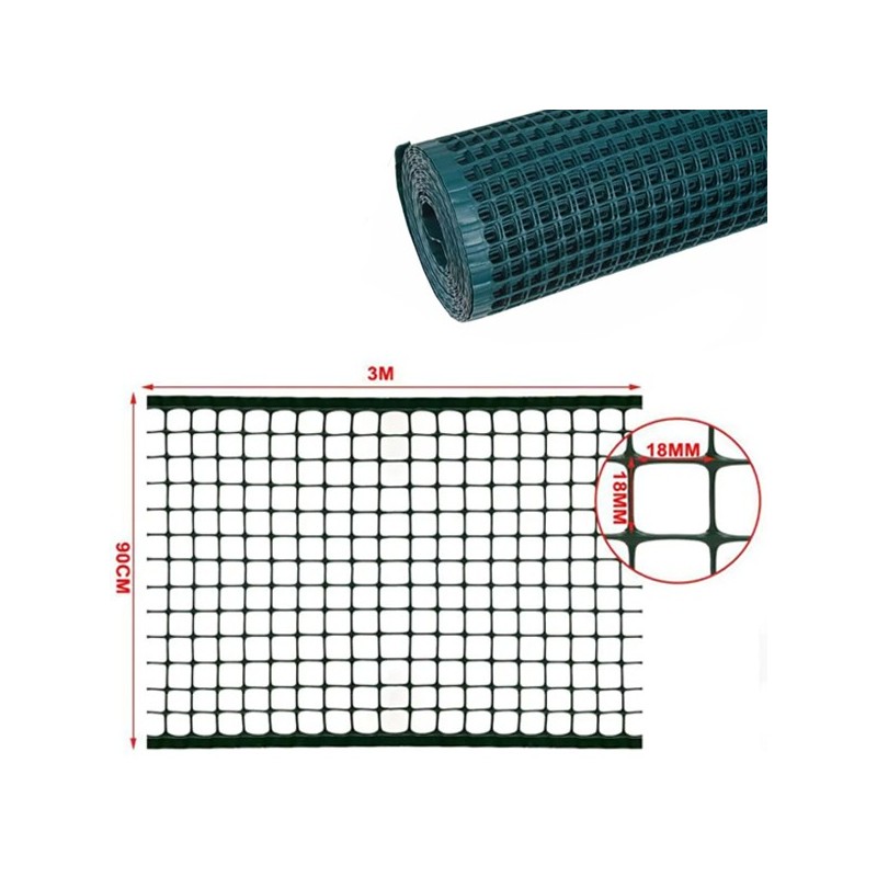 Rete Balcone per Recinzione Ringhiera 90cm x 3m Plastica Plastificata Protettiva