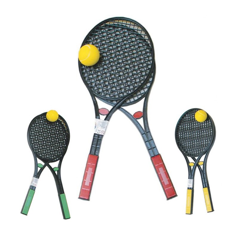 Set Tennis coppia racchetta pallina bambini adulti racchette colorate 2 players