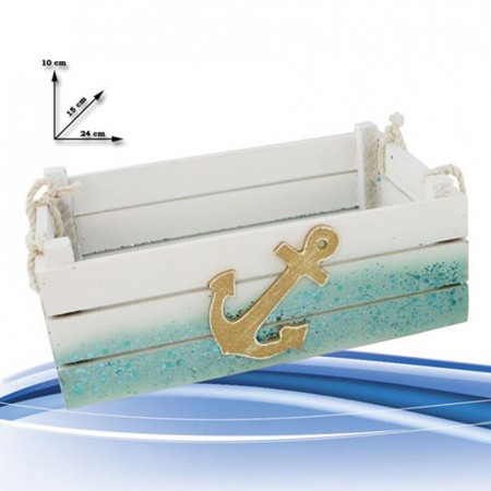 Cassetta cassettina multiuso Decorativa in legno decoro nautico mare 2 pezzi
