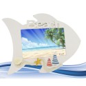 Cornice portafoto rettangolare tema mare decorativo pesce 20x25 cm-foto 10x15 cm